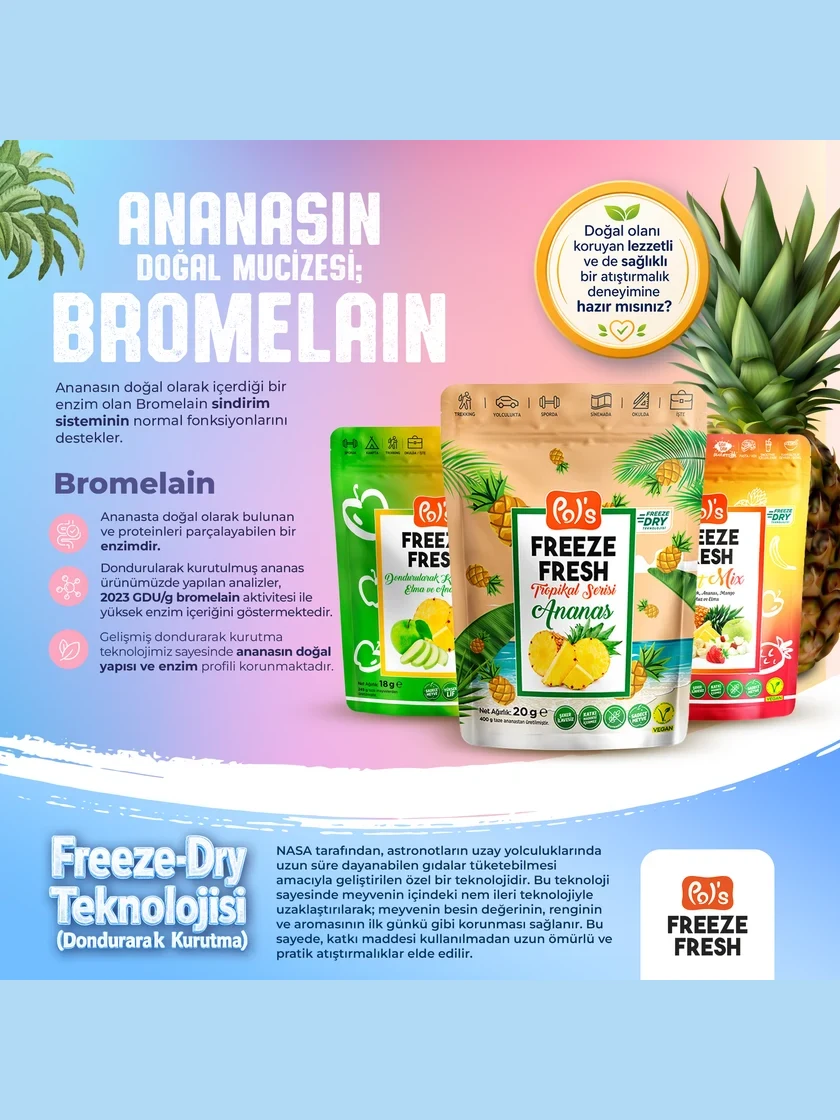 Freeze Fresh Pineapple & Apple Mix 18 g görseli