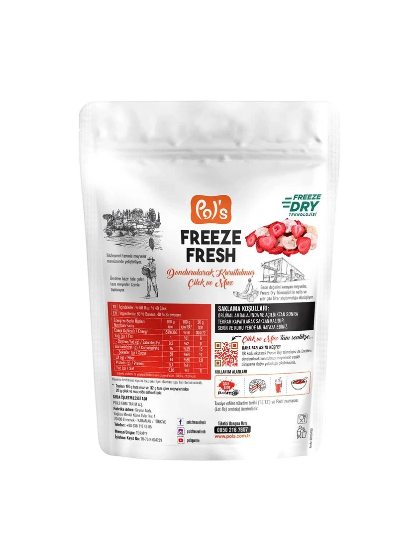 Freeze Fresh Banana & Strawberry Mix 20 g görseli