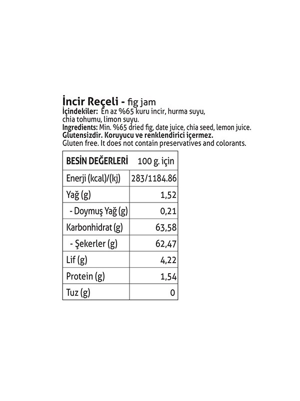 İncir Reçeli 285 gr. (%65 Meyve Oranlı) görseli